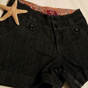 Dark denim medium/high waisted shorts